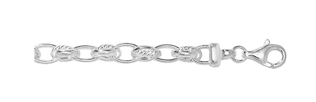 Silver Ladies Fancy Bracelet Patterned Design | Shop Online Sarraf Jewellers UK - Sarraf Jewellers