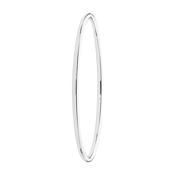 Silver Ladies Flat Design Plain Bangle | Shop Online Sarraf Jewellers UK - Sarraf Jewellers