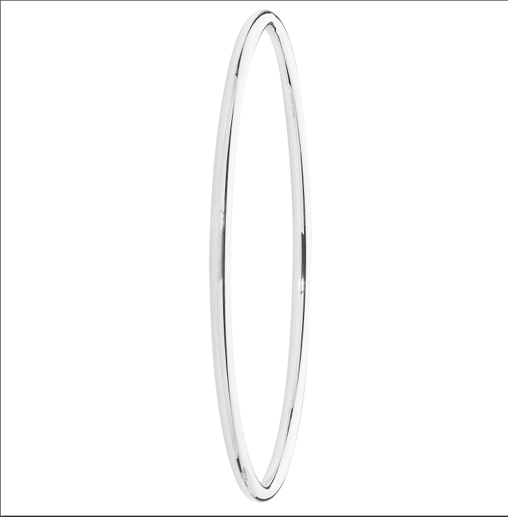 Silver Ladies Flat Design Plain Bangle | Shop Online Sarraf Jewellers UK - Sarraf Jewellers