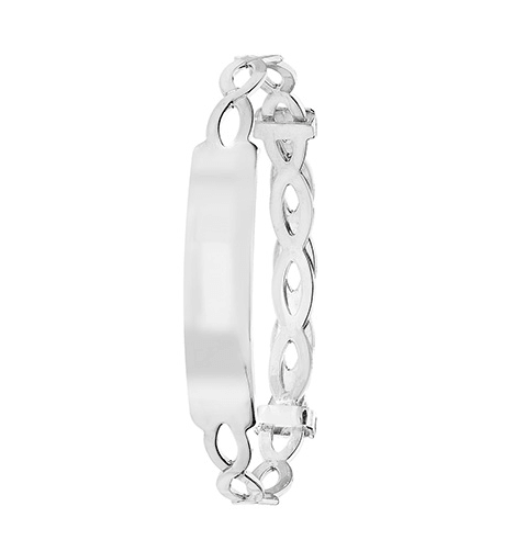 Silver Ladies Infinity Design Expandable ID Bangle | Shop Online Sarraf Jewellers UK - Sarraf Jewellers