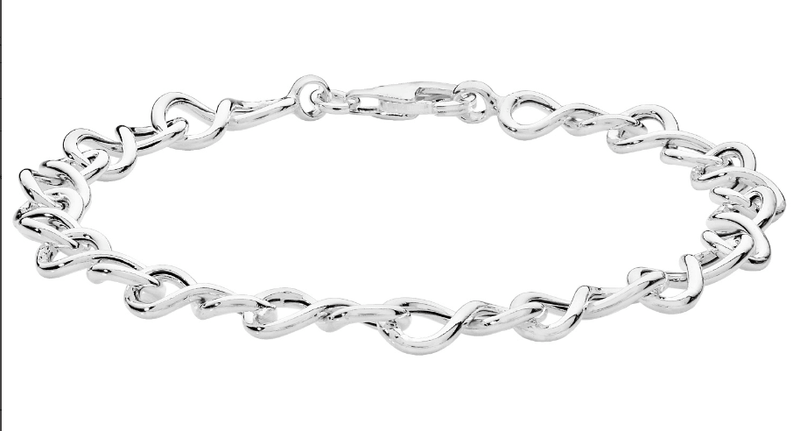 Silver Ladies Infinity Link Bracelet Eight Style Plain Design | Shop Online Sarraf Jewellers UK - Sarraf Jewellers