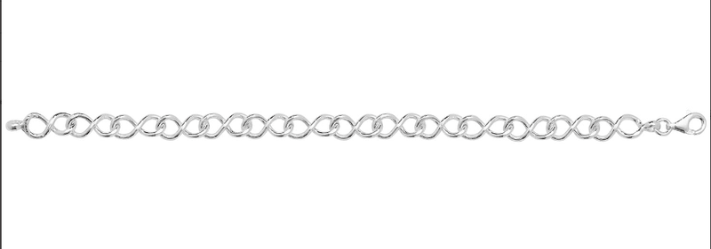 Silver Ladies Infinity Link Bracelet Eight Style Plain Design | Shop Online Sarraf Jewellers UK - Sarraf Jewellers