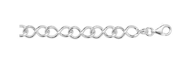 Silver Ladies Infinity Link Bracelet Eight Style Plain Design | Shop Online Sarraf Jewellers UK - Sarraf Jewellers