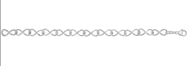 Silver Ladies Infinity Link Bracelet Plain Design Eight Style | Shop Online Sarraf Jewellers UK - Sarraf Jewellers