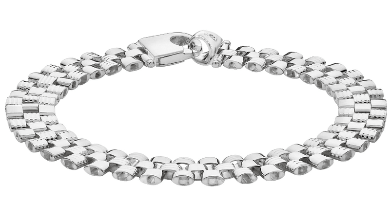 Silver Ladies Link Bracelet Patterned Design | Shop Online Sarraf Jewellers UK - Sarraf Jewellers