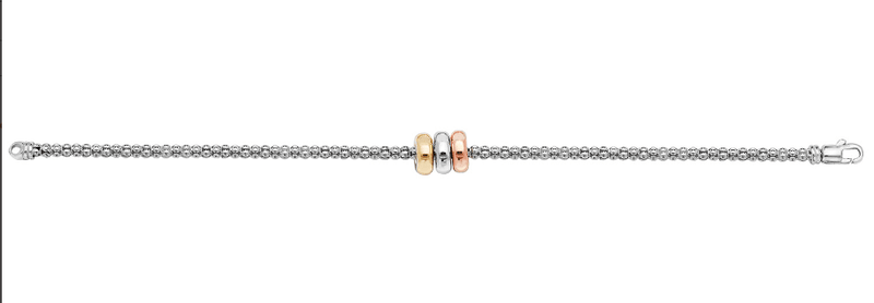 Silver Ladies Mesh Bracelet Yellow-White-Rose Gold Plated Rings & Rhodium Plated Design | Shop Online Sarraf Jewellers UK - Sarraf Jewellers