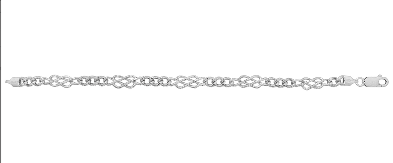 Silver Ladies Plain Design Celtic Bracelet | Shop Online Sarraf Jewellers UK - Sarraf Jewellers