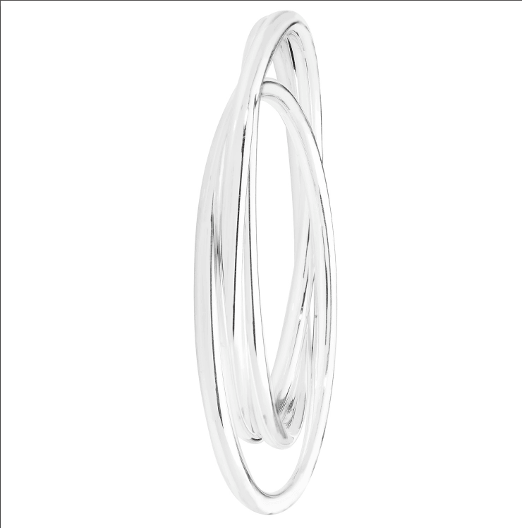 Silver Ladies Plain Design Russian Bangle | Shop Online Sarraf Jewellers UK - Sarraf Jewellers