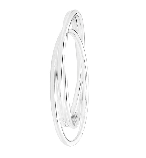 Silver Ladies Plain Design Russian Bangle | Shop Online Sarraf Jewellers UK - Sarraf Jewellers