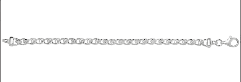 Silver Ladies Plain Desing Roller Ball Bracelet | Shop Online Sarraf Jewellers UK - Sarraf Jewellers