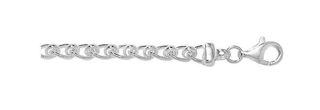 Silver Ladies Plain Desing Roller Ball Bracelet | Shop Online Sarraf Jewellers UK - Sarraf Jewellers