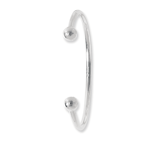 Silver Ladies Plain Oval Design Torc Bangle | Shop Online Sarraf Jewellers UK - Sarraf Jewellers