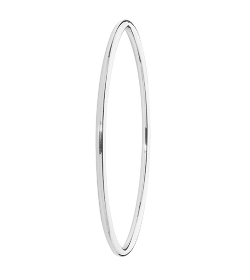 Silver Ladies Round Bangle Plain Design | Shop Online Sarraf Jewellers UK - Sarraf Jewellers