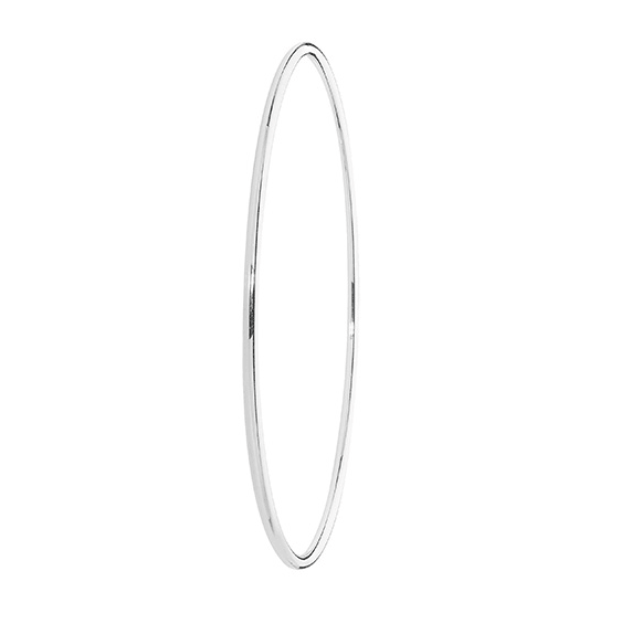 Silver Ladies Round Plain Design Bangle | Shop Online Sarraf Jewellers UK - Sarraf Jewellers