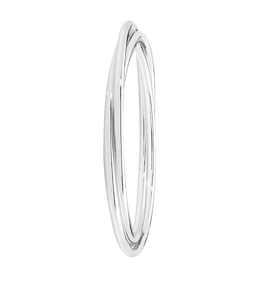 Silver Ladies Round Russian Bangle | Shop Online Sarraf Jewellers UK - Sarraf Jewellers