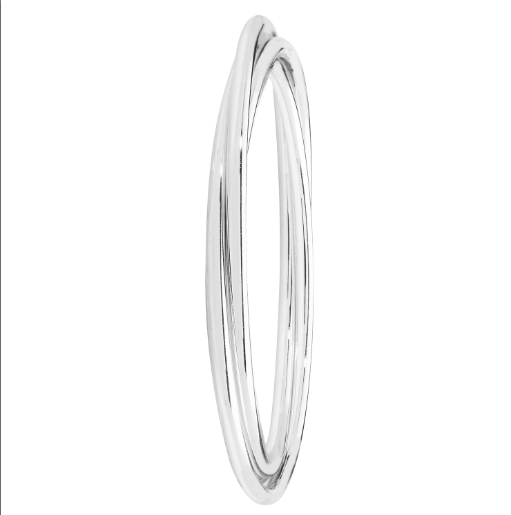 Silver Ladies Round Russian Bangle | Shop Online Sarraf Jewellers UK - Sarraf Jewellers