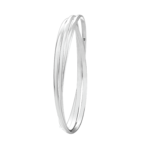 Silver Ladies Russian Bangle Plain Design | Shop Online Sarraf Jewellers UK - Sarraf Jewellers