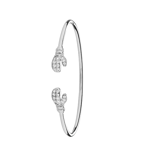 Silver Mainden Boxing Glove Bangle CZ Simulated Diamond Design | Shop Online Sarraf Jewellers UK - Sarraf Jewellers