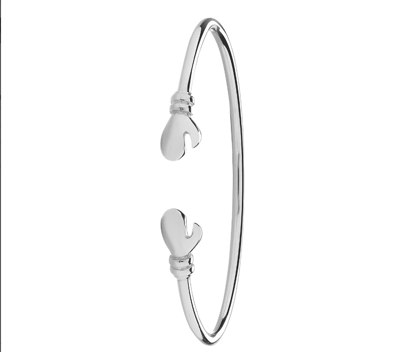 Silver Mainden Boxing Glove Bangle Plain Design | Shop Online Sarraf Jewellers UK - Sarraf Jewellers