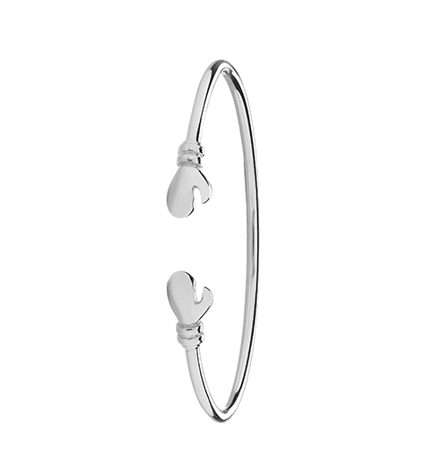 Silver Mainden Boxing Glove Bangle Plain Design | Shop Online Sarraf Jewellers UK - Sarraf Jewellers