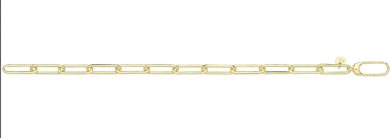 Silver Paperclip Link Gold Plated Bracelet Plain Design | Shop Online Sarraf Jewellers UK - Sarraf Jewellers