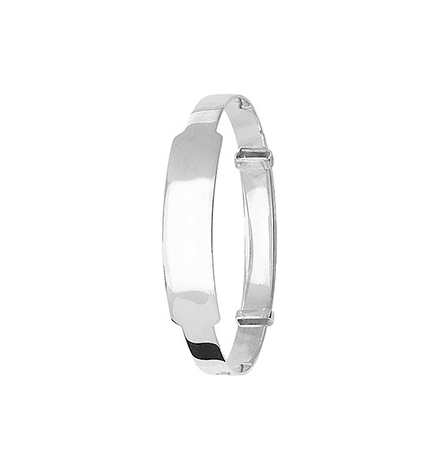 Silver Plain Baby ID Bangle Expandable Engravable | Shop Online Sarraf Jewellers UK - Sarraf Jewellers