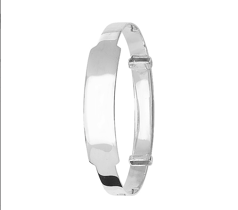 Silver Plain Baby ID Bangle Expandable Engravable | Shop Online Sarraf Jewellers UK - Sarraf Jewellers