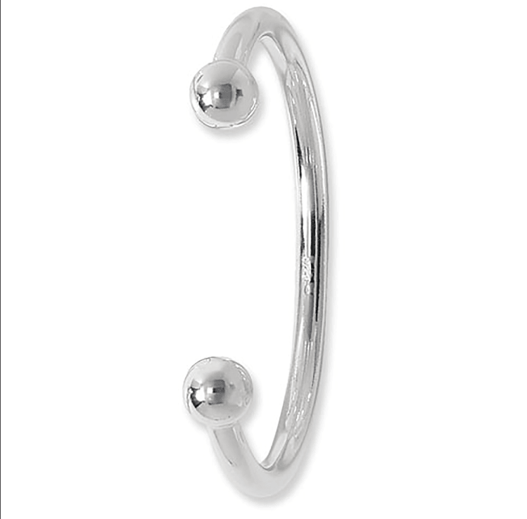 Silver Plain Oval Design Torc Bangle For Ladies | Shop Online Sarraf Jewellers UK - Sarraf Jewellers