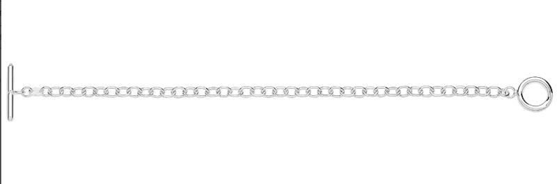 Silver Rolo Link T-Bar Bracelet Plain Design | Shop Online Sarraf Jewellers UK - Sarraf Jewellers