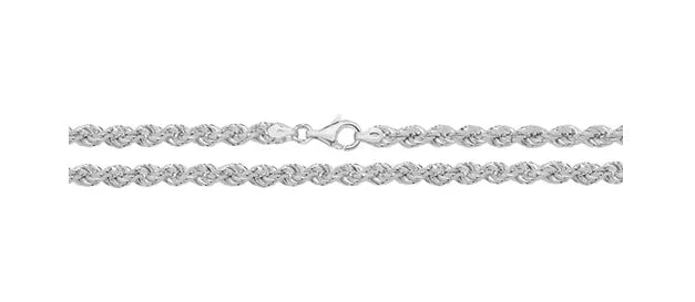 Silver Rope Link Chain Plain Design Necklace UK Hallmarked | Shop Online Sarraf Jewellers UK - Sarraf Jewellers