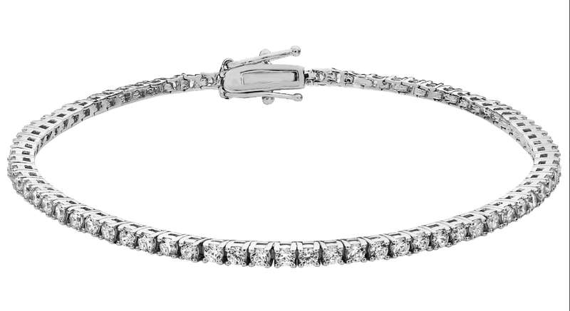 Silver Simulated Diamond CZ Design Ladies Bracelet | Shop Online Sarraf Jewellers UK - Sarraf Jewellers