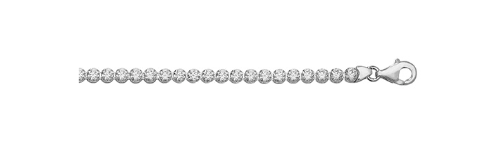 Silver Simulated Diamond Solitaire CZ Design Ladies Bracelet | Shop Online Sarraf Jewellers UK - Sarraf Jewellers