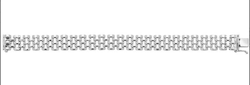 Silver Watch Link Rhodium Plated Design Bracelet Ladies | Shop Online Sarraf Jewellers UK - Sarraf Jewellers