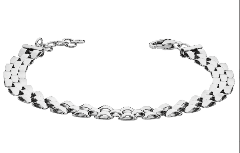 Silver Watch Link Rhodium Plated Design Ladies Bracelet | Shop Online Sarraf Jewellers UK - Sarraf Jewellers