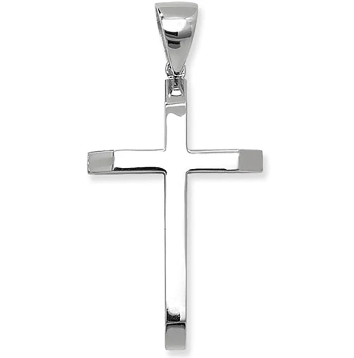 Solid 925 Sterling Silver Cross Heavy Plain Design UK Hallmarked | Shop Online Sarraf Jewellers UK - Sarraf Jewellers