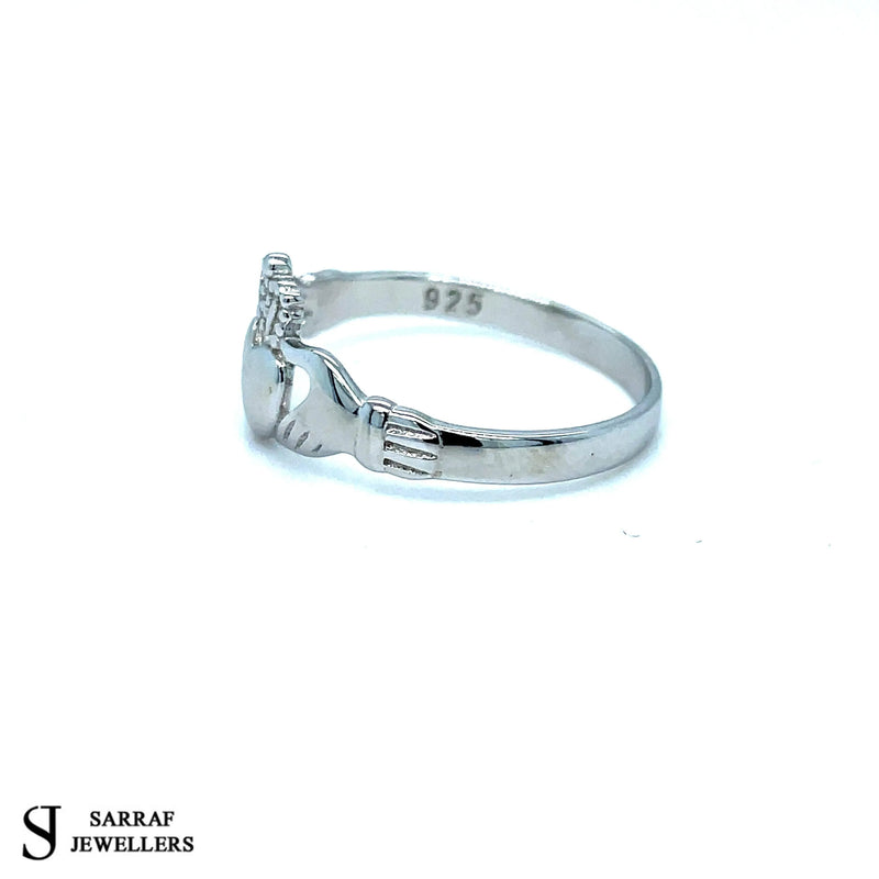 The Best Irish Claddagh SOLID Silver Ring 925 Stamp Sterling Silver in Sizes K - T 1.8g - Sarraf Jewellers