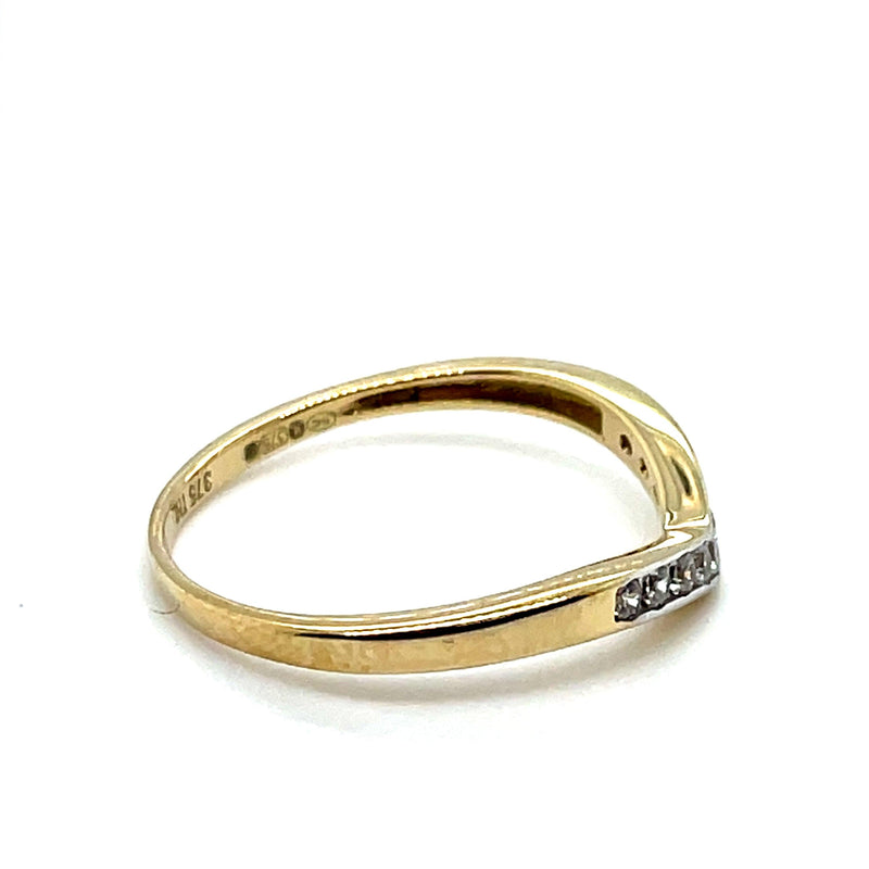 Wishbone Eternity Ring, 9ct Yellow Gold Ring, Stacking Ring, Chevron Ring, Minimalist Ring - Sarraf Jewellers