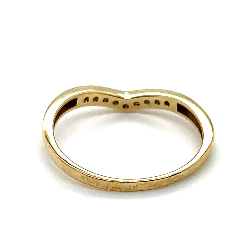 Wishbone Eternity Ring, 9ct Yellow Gold Ring, Stacking Ring, Chevron Ring, Minimalist Ring - Sarraf Jewellers