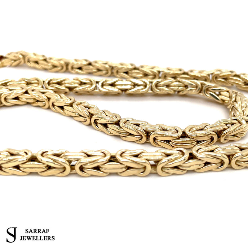 14ct Gold Yellow Byzantine Chain Square Necklace - Sarraf Jewellers