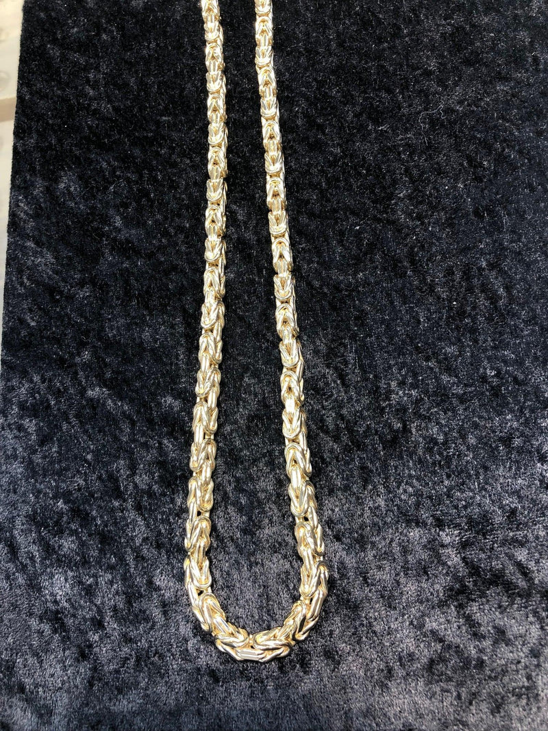 14ct Gold Yellow Byzantine Chain Square Necklace - Sarraf Jewellers