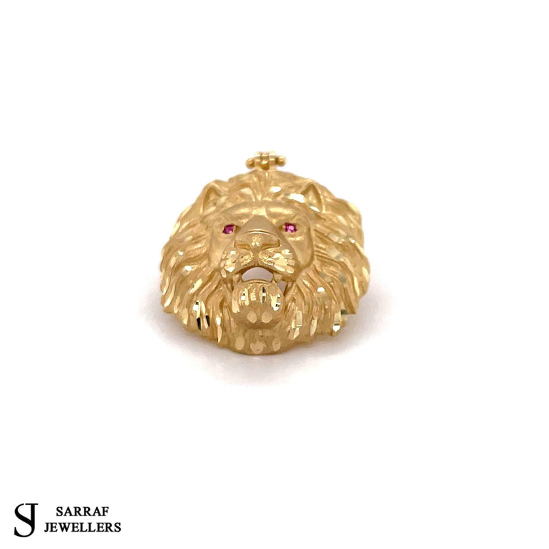 14CT LION HEAD YELLOW GOLD PENDANT - Sarraf Jewellers