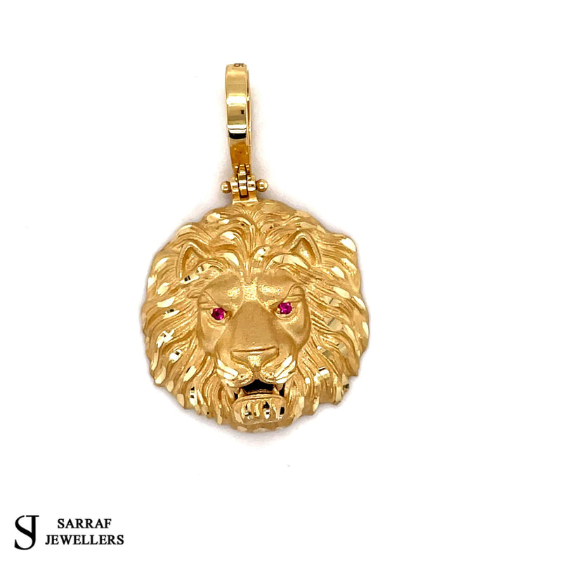 14CT LION HEAD YELLOW GOLD PENDANT - Sarraf Jewellers