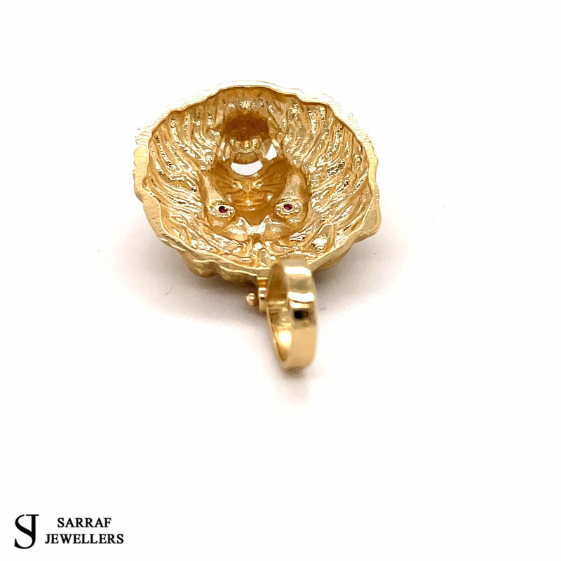 14CT LION HEAD YELLOW GOLD PENDANT - Sarraf Jewellers