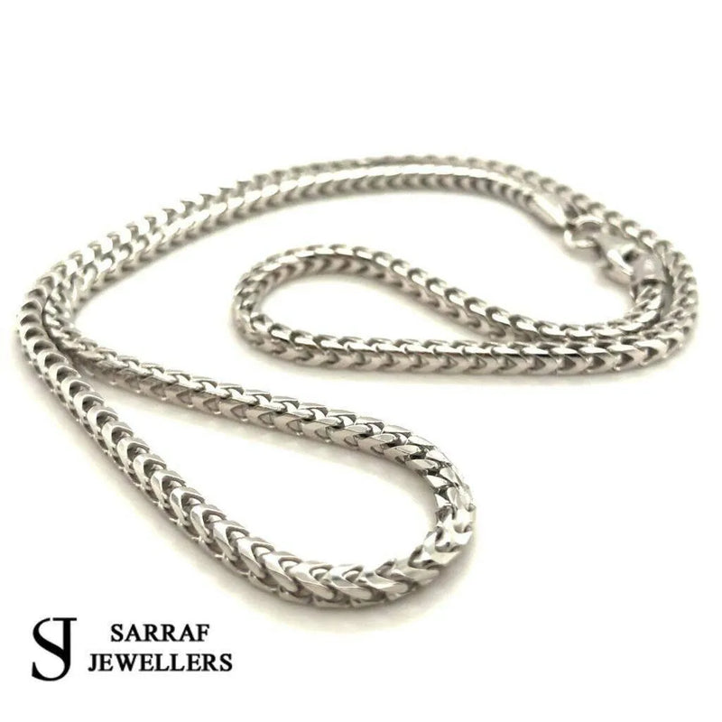 925 Sterling Silver Solid Ladies Mens FRANCO NECKLACE CHAIN ALL SIZES NEW 2MM - Sarraf Jewellers