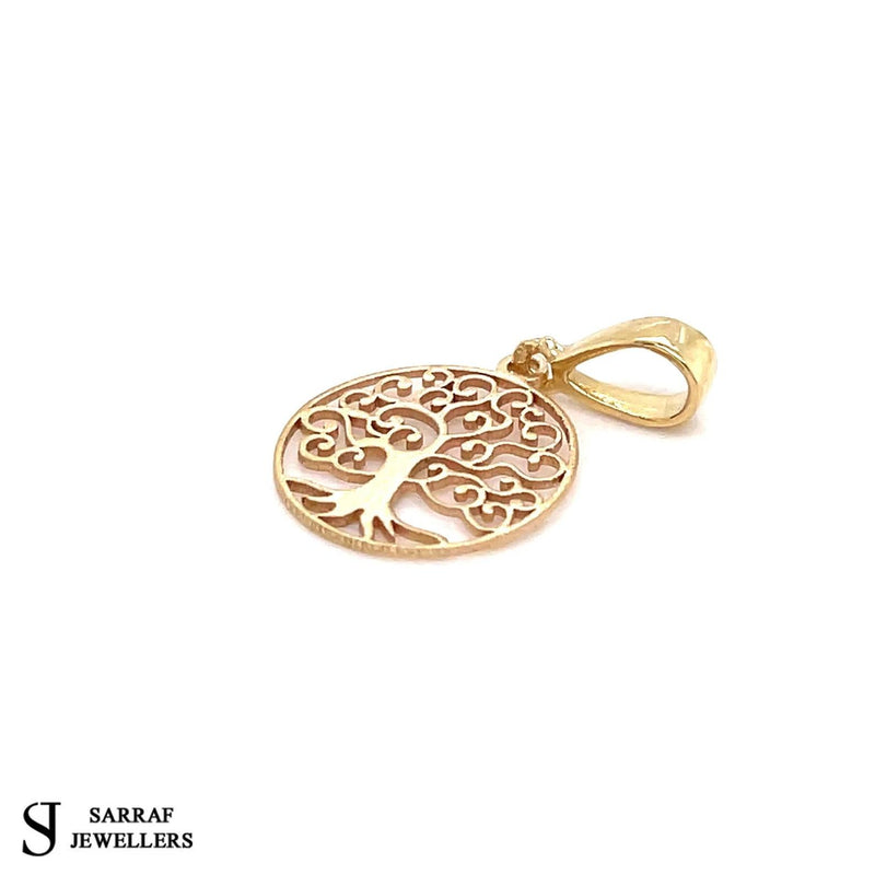 9ct Gold Round Tree of Life Pendant, Charm Tree of Life, Round Tree of Life, Gifts for her - Sarraf Jewellers