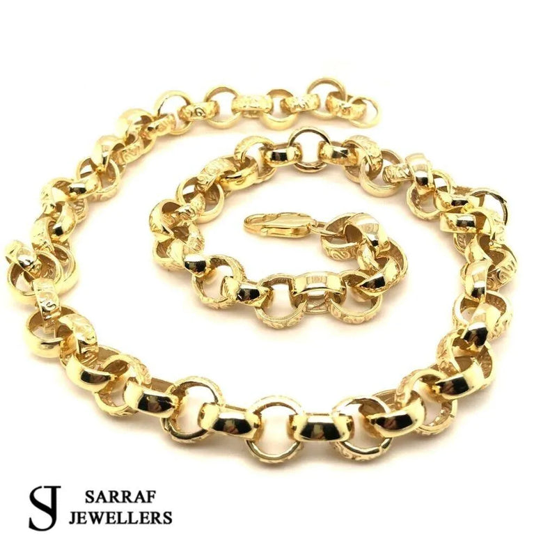 9ct Yellow Gold BELCHER Chain CAST Necklace 20.5" - Sarraf Jewellers