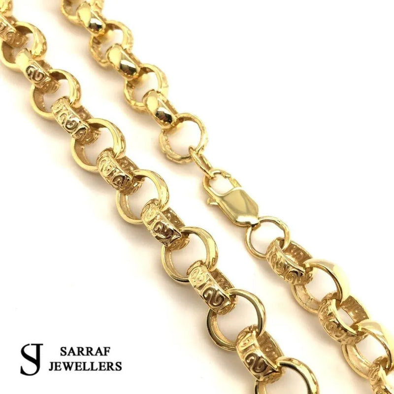 9ct Yellow Gold BELCHER Chain CAST Necklace 20.5" - Sarraf Jewellers