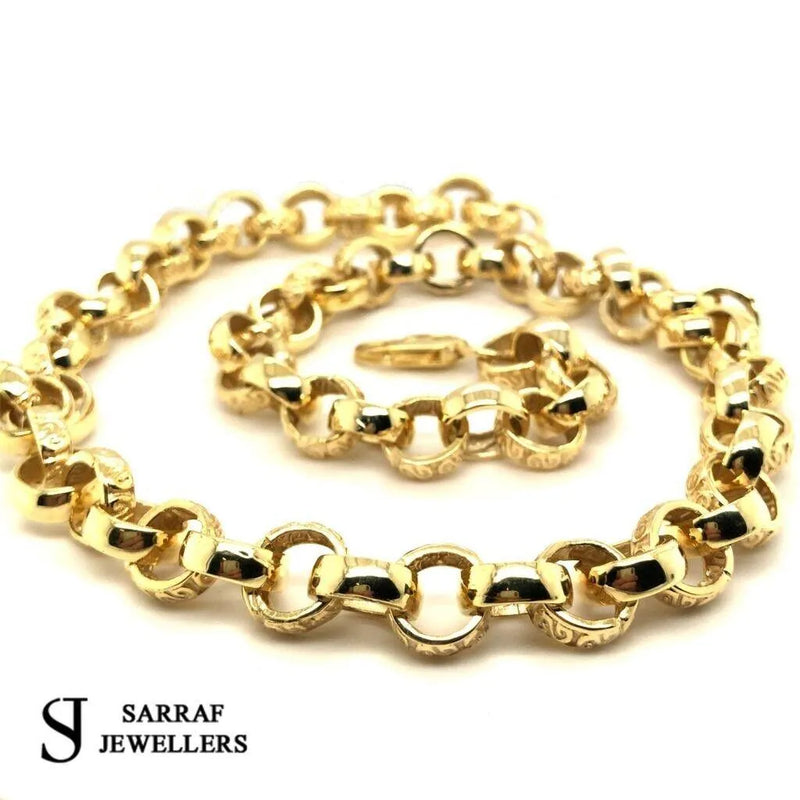 9ct Yellow Gold BELCHER Chain CAST Necklace 20.5" - Sarraf Jewellers