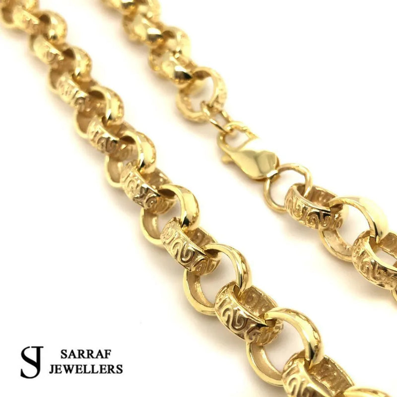 9ct Yellow Gold BELCHER Chain CAST Necklace 20.5" - Sarraf Jewellers