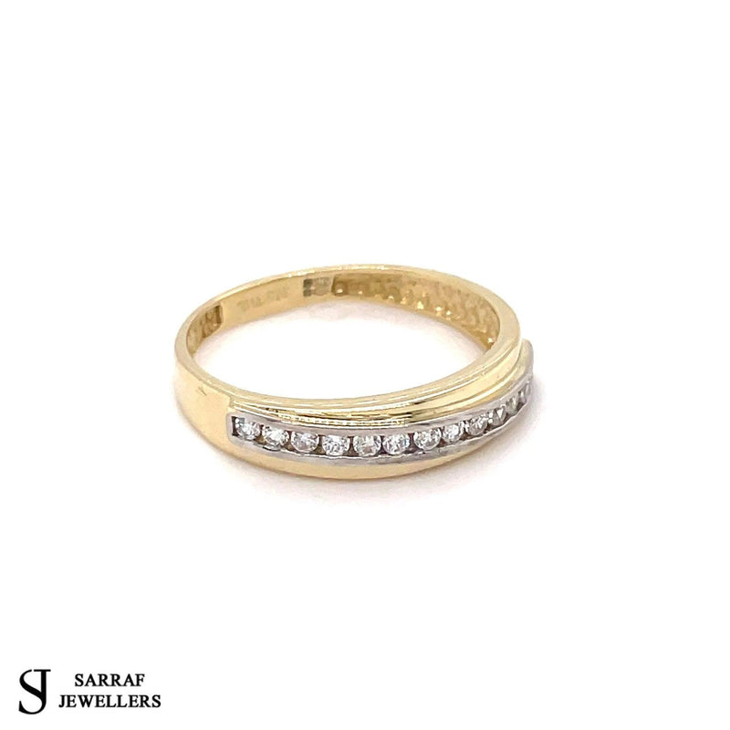 9ct Yellow Gold Eternity, Wedding Ring, Ladies Gold Ring, Gold Ring, Solitaire Engagment Ring, Gifts for her, Gifts for Mum - Sarraf Jewellers